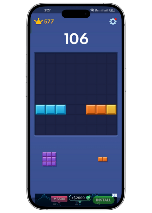 Block Puzzle Game Screenshot in Mobile Frame